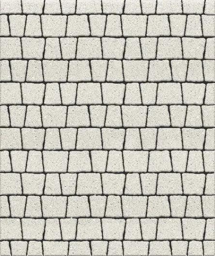 Тротуарная плитка Абрис, Гладкий, Белый, высота 60 мм (71*51*89; 81*62*89; 91*71*89; 101*81; 111*91)