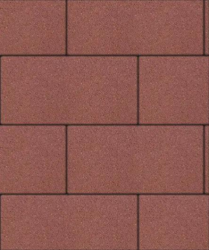 Тротуарная плитка Прямоугольник, Гладкий, Красный, высота 80 мм (600*300)