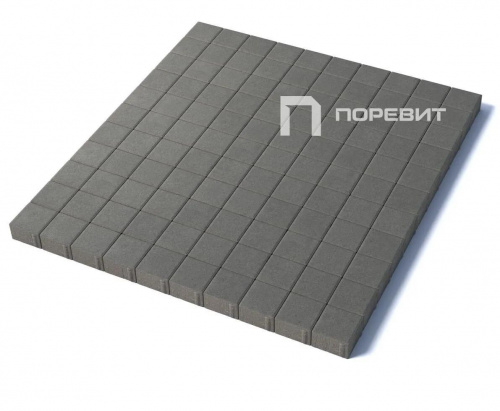 Тротуарная плитка Квадрат, Гладкий, Серый, высота 60 мм (100*100)