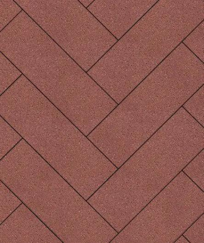 Тротуарная плитка Паркет, Гладкий, Красный, высота 80 мм (600*200)