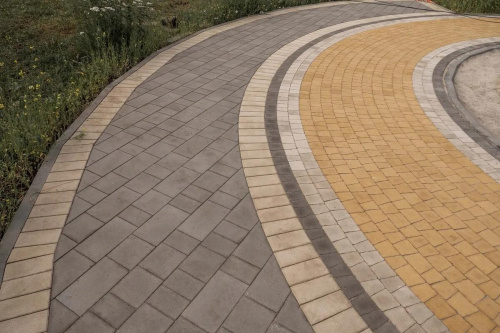 Тротуарная плитка Старый город, Гладкий, Серый, высота 60 мм (160*160; 260*160; 160*100)