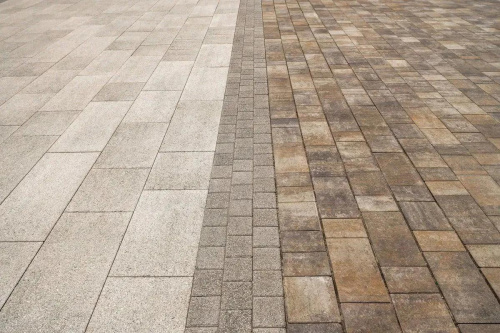 Тротуарная плитка ТРИО, Гранит, Белый, высота 60 мм (600*300; 300*300; 450*300)