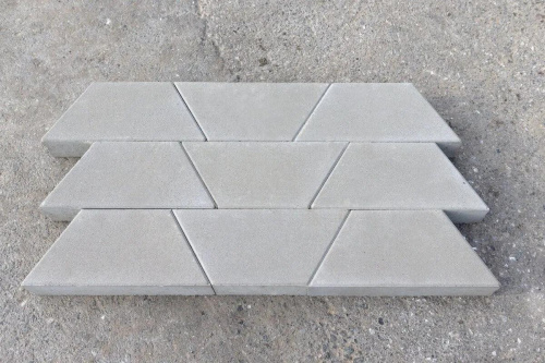 Тротуарная плитка Трапеция, Гладкий, Серый, высота 80 мм (400*200*200*200)