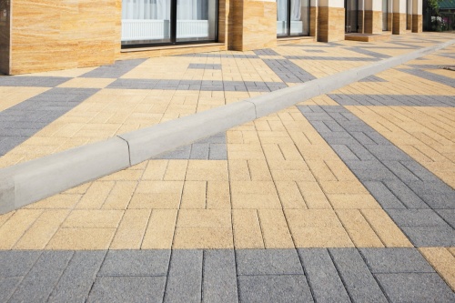 Тротуарная плитка ЛА-ЛИНИЯ, Гранит, Желтый с черным, 240*120, высота 60