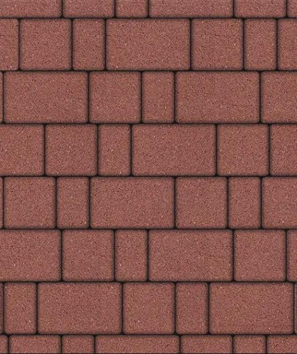 Тротуарная плитка Старый город, Гладкий, Красный, высота 40 мм (160*160; 260*160; 160*100)