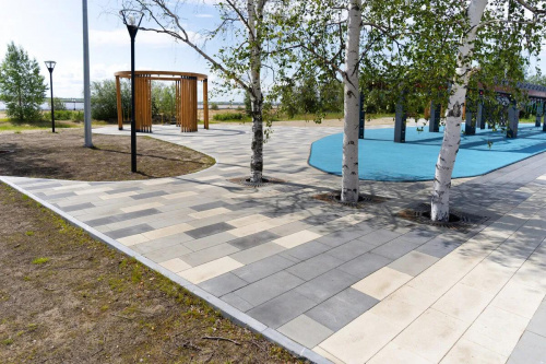 Тротуарная плитка Паркет, Гладкий, Серый, высота 80 мм (600*200)