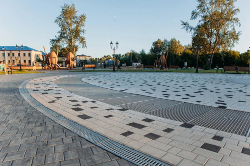 Тротуарная плитка Старый город, Мрамор, Черный, высота 40 мм (160*160; 260*160; 160*100)