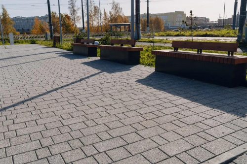 Тротуарная плитка Старый город, Мрамор, Белый с черным, высота 60 мм (160*160; 260*160; 160*100)