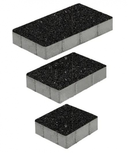 Тротуарная плитка ТРИО, Мрамор, Черный, высота 60 мм (600*300; 300*300; 450*300)