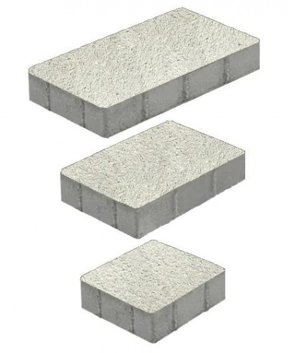 Тротуарная плитка ТРИО, Мрамор, Белый, высота 60 мм (600*300; 300*300; 450*300)