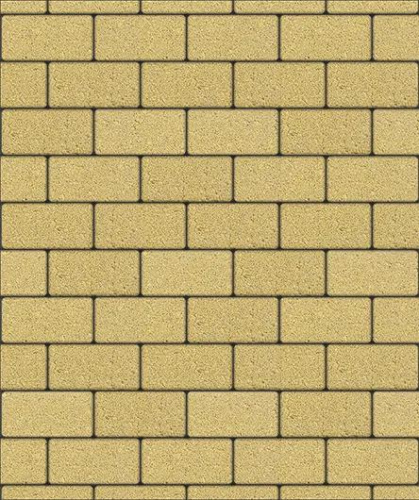 Тротуарная плитка Прямоугольник, Гранит, Желтый, высота 60 мм (100*200)