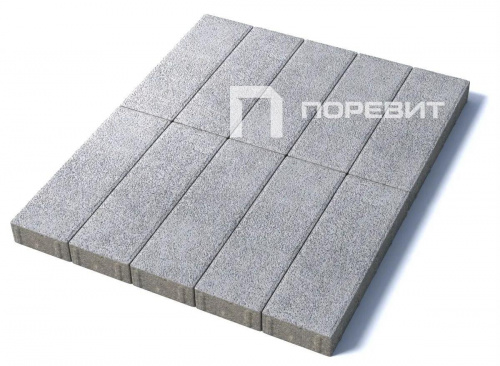 Тротуарная плитка Паркет, Гранит, Белый, высота 80 мм (600*200)