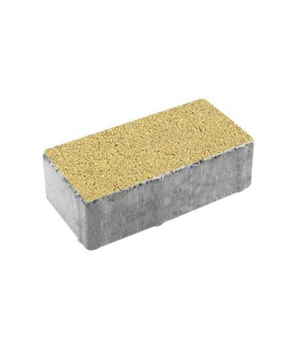 Тротуарная плитка Прямоугольник, Гладкий, Желтый, высота 60 мм (100*200)