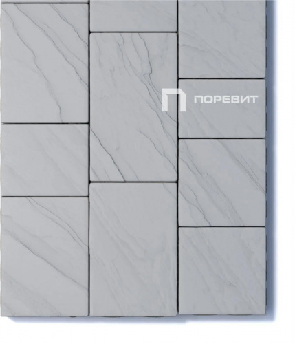 Тротуарная плитка Литос, Гладкий, Серый, высота 60 мм (500*300; 450*300; 300*200; 300*300; 400*300; 300*250)