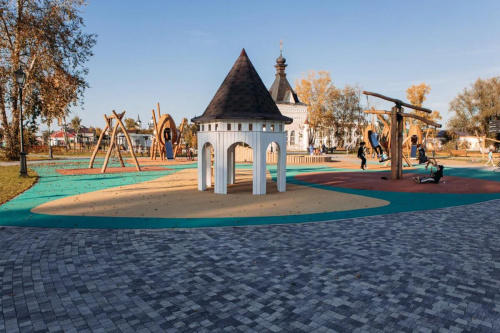 Тротуарная плитка Абрис, Гранит, Антрацит, высота 60 мм (73*91; 83*91; 93*91; 103*91; 113*91)