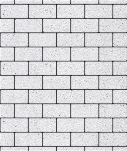 Тротуарная плитка Прямоугольник, Мрамор, Белый, высота 40 мм (100*200)