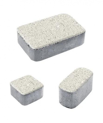 Тротуарная плитка Классико, Гранит, Белый, высота 60 мм (115*172; 115*115; 57*115)