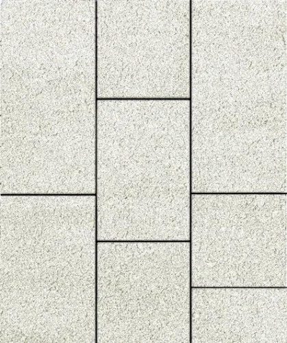 Тротуарная плитка ТРИО, Гладкий, Белый, высота 60 мм (600*300; 300*300; 450*300)