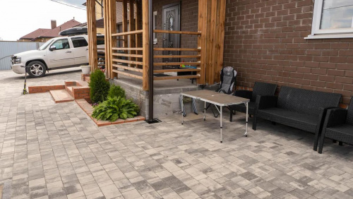 Тротуарная плитка Старый город, Гладкий, Антрацит, высота 60 мм (160*160; 260*160; 160*100)