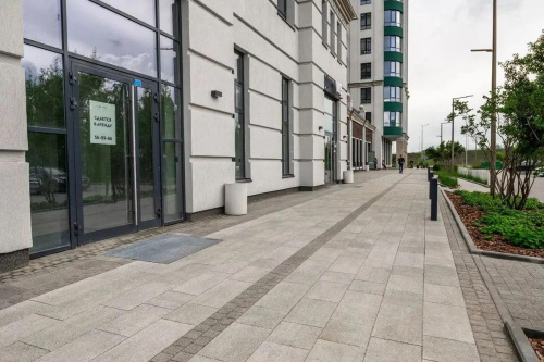 Тротуарная плитка ТРИО, Гранит, Белый, высота 60 мм (600*300; 300*300; 450*300)