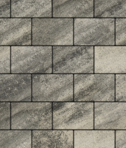 Тротуарная плитка ЛА-ЛИНИЯ, Листопад, Антрацит, 300х200, высота 80