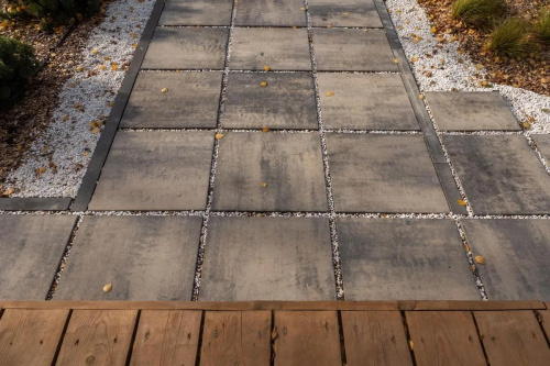 Тротуарная плитка Квадрат, Гладкий, Антрацит, высота 60 мм (500*500)