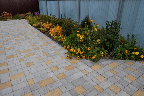 Тротуарная плитка Старый город, Гладкий, Желтый, высота 60 мм (160*160; 260*160; 160*100)