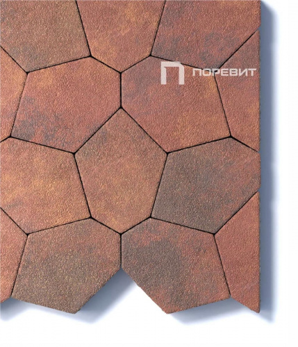 Тротуарная плитка Туртур, Гранит, Арабская ночь, высота 80 мм (206*205*205*206*106*106; 205*206*106)