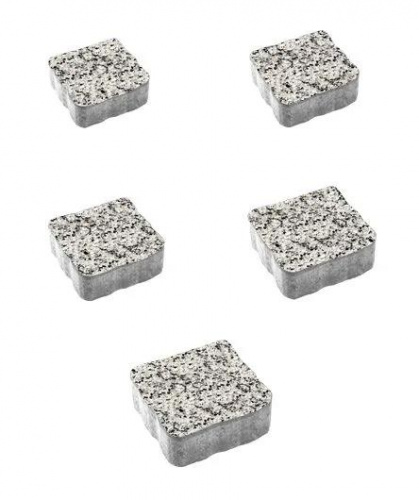 Тротуарная плитка Абрис, Мрамор, Белый с черным, высота 60 мм (71*51*89; 81*62*89; 91*71*89; 101*81; 111*91)