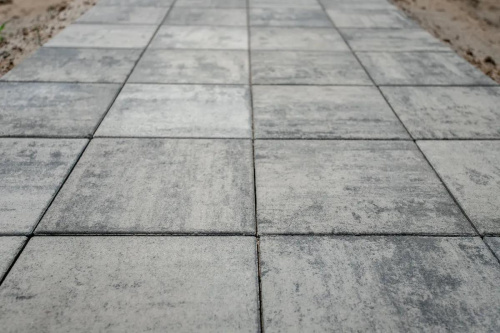 Тротуарная плитка Квадрат, Гладкий, Антрацит, высота 60 мм (300*300)