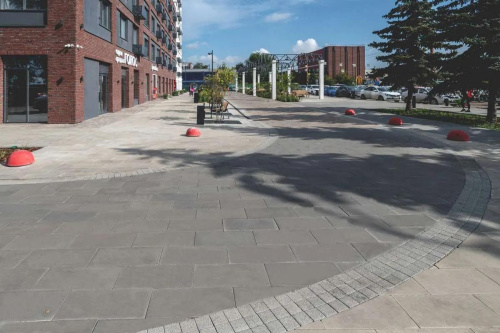 Тротуарная плитка Квадрат, Гранит, Белый, высота 80 мм (100*100)