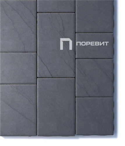 Тротуарная плитка Литос, Гладкий, Черный, высота 60 мм (500*300; 450*300; 300*200; 300*300; 400*300; 300*250)