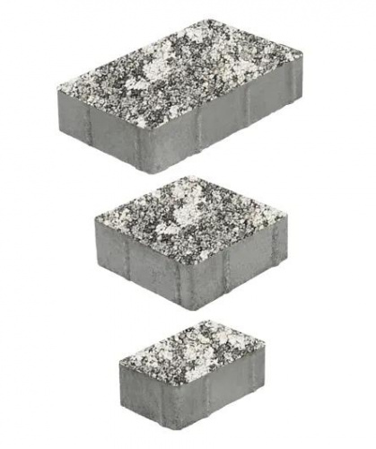 Тротуарная плитка Старый город, Гладкий, Антрацит, высота 80 мм (160*160; 260*160; 160*100)