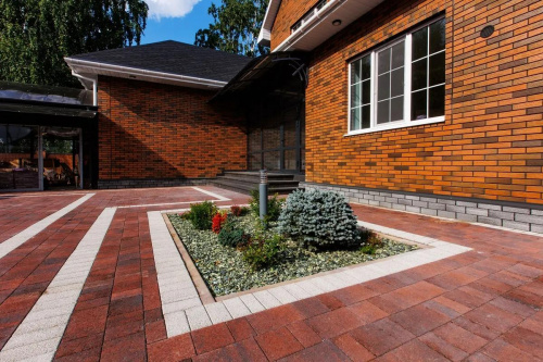 Тротуарная плитка Прямоугольник, Мрамор, Белый, высота 40 мм (100*200)