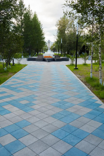 Тротуарная плитка Квадрат, Гранит, Серый, высота 60 мм (300*300)