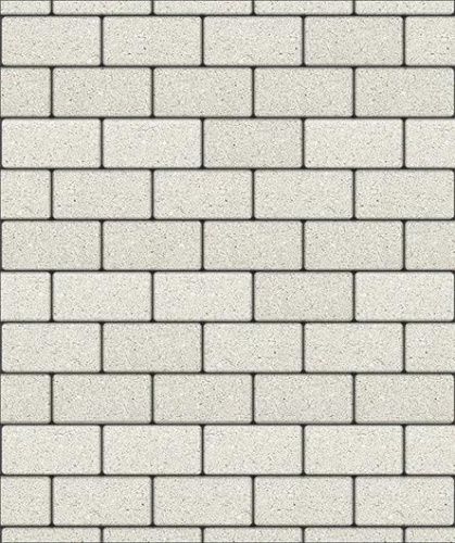 Тротуарная плитка Прямоугольник, Гранит, Белый, высота 60 мм (100*200)