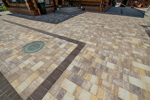 Тротуарная плитка Прямоугольник, Гранит, Коричневый, высота 60 мм (100*200)