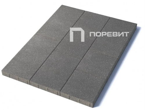 Тротуарная плитка ТРИО, Гранит, Серый, высота 60 мм (600*300; 300*300; 450*300)