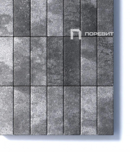 Тротуарная плитка Паркет, Гранит, Антрацит, высота 100 мм (390*130)