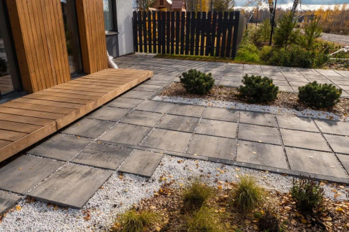 Тротуарная плитка Квадрат, Гладкий, Антрацит, высота 60 мм (500*500)