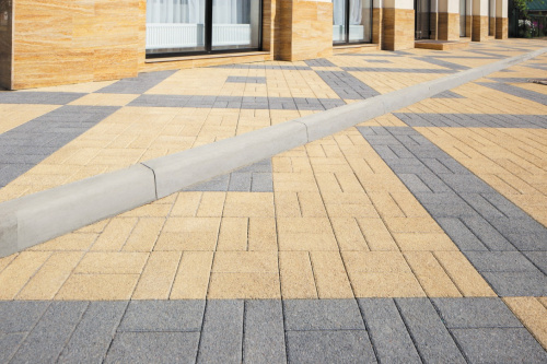 Тротуарная плитка ЛА-ЛИНИЯ, Гранит, Красный с черным, 240*120, высота 60