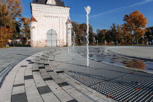 Тротуарная плитка Старый город, Мрамор, Черный, высота 40 мм (160*160; 260*160; 160*100)