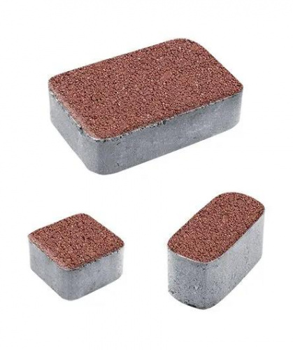 Тротуарная плитка Классико, Гладкий, Красный, высота 60 мм (115*172; 115*115; 57*115)