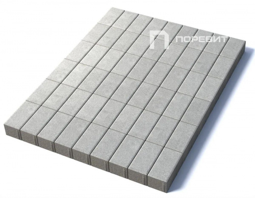 Тротуарная плитка Прямоугольник, Гладкий, Белый, высота 80 мм (100*200)