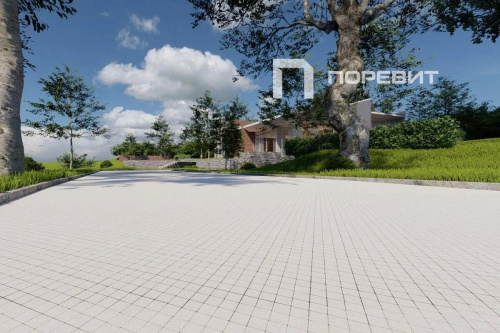 Тротуарная плитка Квадрат, Гранит, Белый, высота 80 мм (100*100)