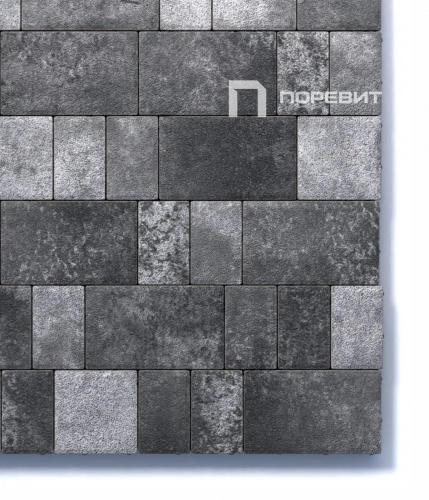 Тротуарная плитка Старый город, Гранит, Антрацит, высота 60 мм (160*160; 260*160; 160*100)