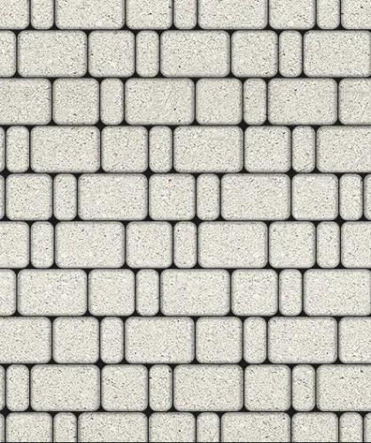 Тротуарная плитка Классико, Гранит, Белый, высота 60 мм (115*172; 115*115; 57*115)