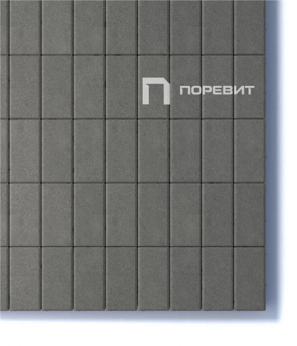 Тротуарная плитка Прямоугольник, Гладкий, Серый, высота 80 мм (100*200)