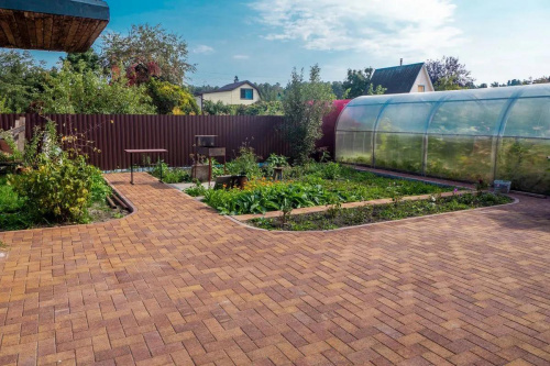 Тротуарная плитка Прямоугольник, Гранит, Осень, высота 40 мм (100*200)