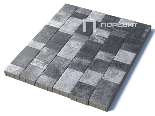 Тротуарная плитка Старый город, Гладкий, Антрацит, высота 60 мм (160*160; 260*160; 160*100)